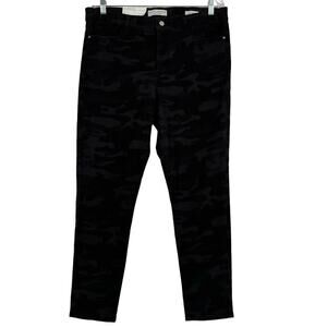 Sanctuary Skinny Jeans Size 12 Black Camouflage Mid Rise Stretch Denim